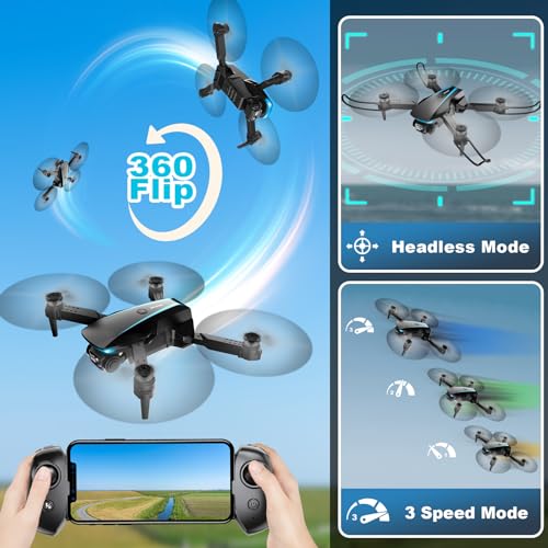 Mini Drone with Camera, 1080P HD Foldable Drone A585066