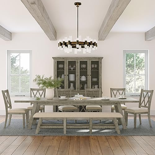 Rustic Distressed Pine Four Drawer Sideboard Buffet Server X31341