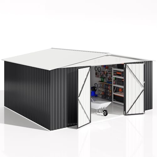 White Metal Outdoor Storage Shed N91142