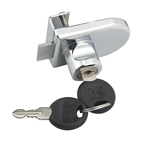 4Pack Zinc Alloy Double Glass Door Display Lock Cabinet Lock with 2 Alike Keys for 4.5-8mm Glass Door C149905