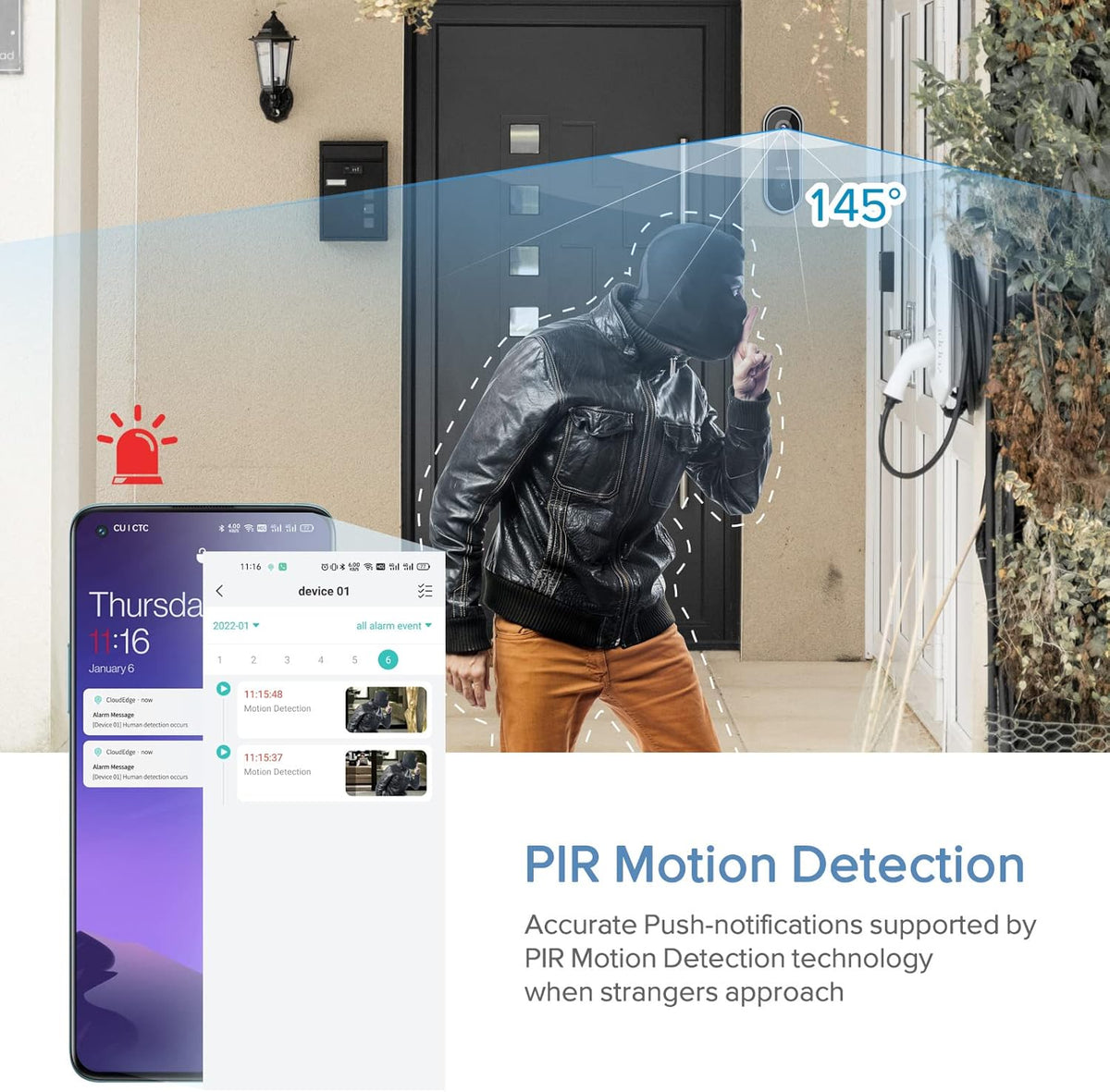 1080P HD WiFi Wireless Video Doorbell Camera with Chime U300