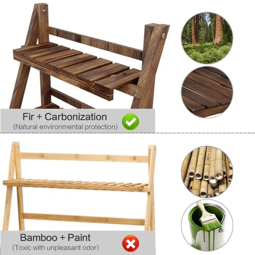3-Tier Wooden Folding Plant Stand T889429