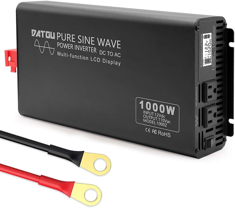 Pure Sine Wave Power Inverter 1000W/2000W Peak DC 12V to 110V AC O4656
