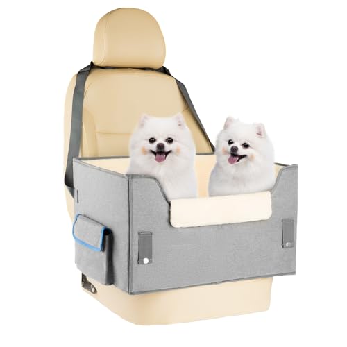 Elevated Dog Booster Seat Pet Travel Carrier Bed with Adjustable Straps Q646719