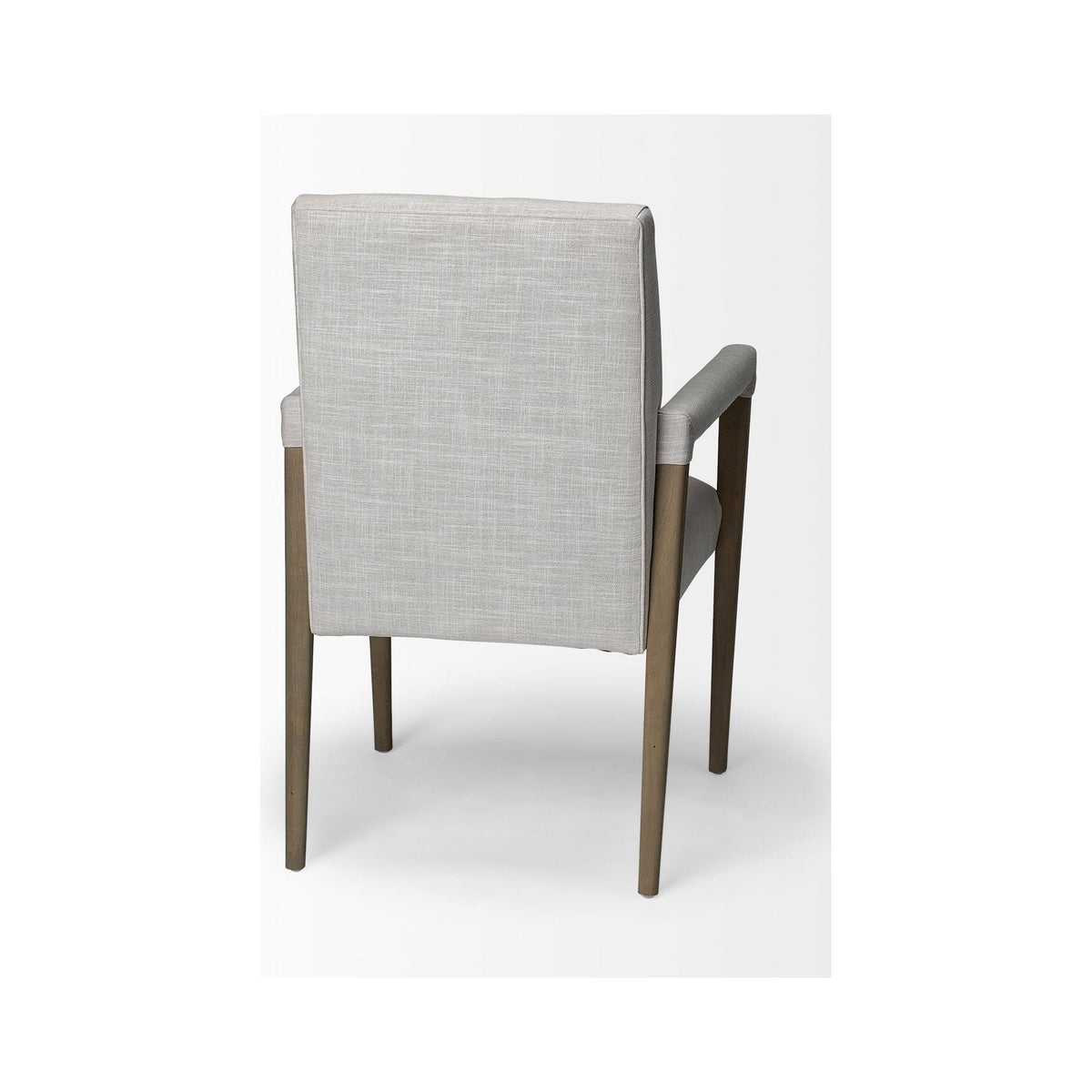 Cream Fabric Brown Wood Frame Dining Chair G4154