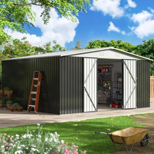 White Metal Outdoor Storage Shed N91142