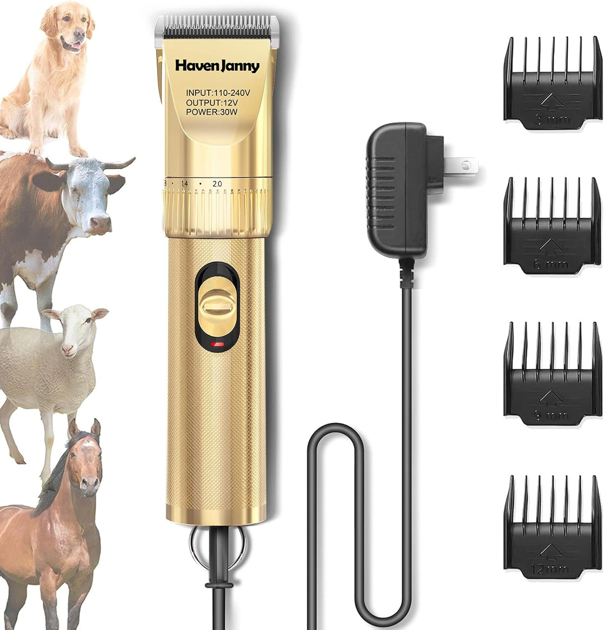 12V High Power Plug-in Dog Clippers W7186