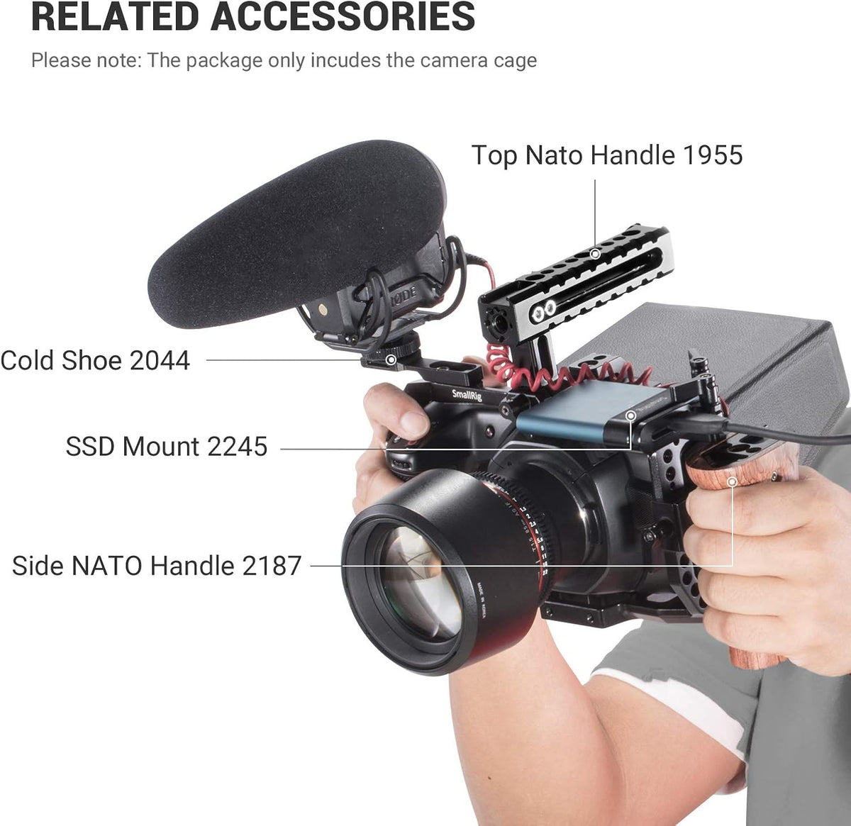 Camera Cage with Cold Shoe and NATO Rail A41129