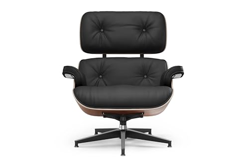 Chocolate Top-Grain Leather Lounge Chair and Ottoman K354692