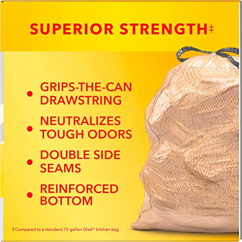 45 Count 13 Gallon Tall Kitchen Drawstring Garbage Bags F278