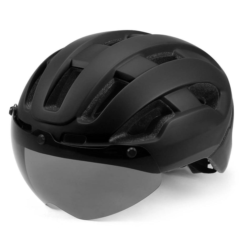 Lightweight Cycling Helmet with Rear Light and Magnetic Goggles Z24417
