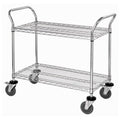 Chrome Wire Shelf Mobile Utility Cart L457
