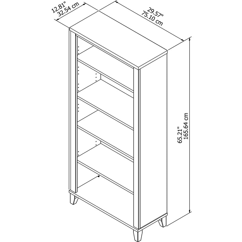 5 Shelf Bookcase in Ash Gray O561363