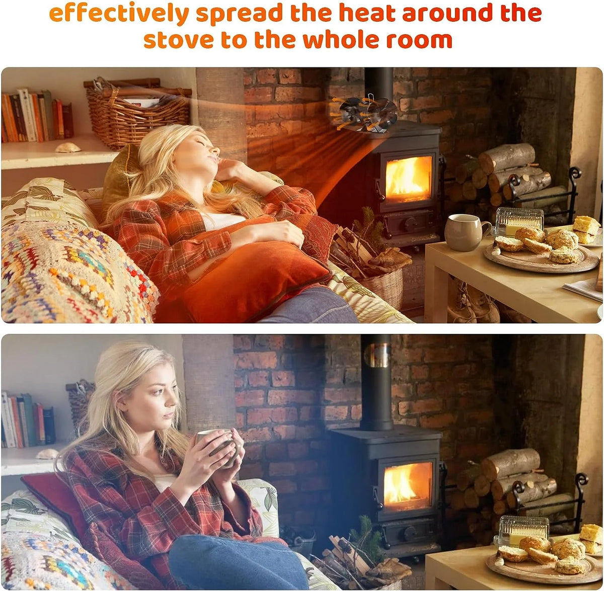 12 Blades Heat Powered Stove Fan with Bracket D333