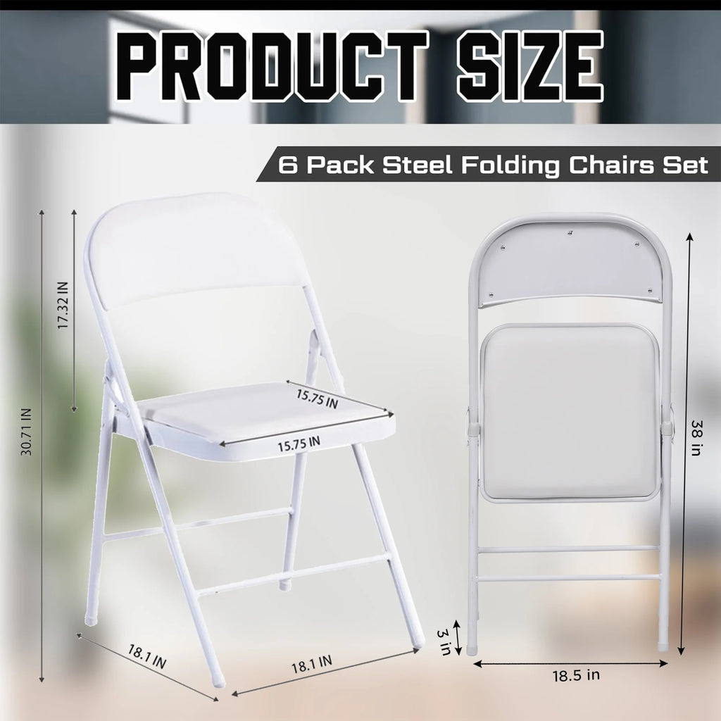 White Folding Metal Stool 6 Pack X705162