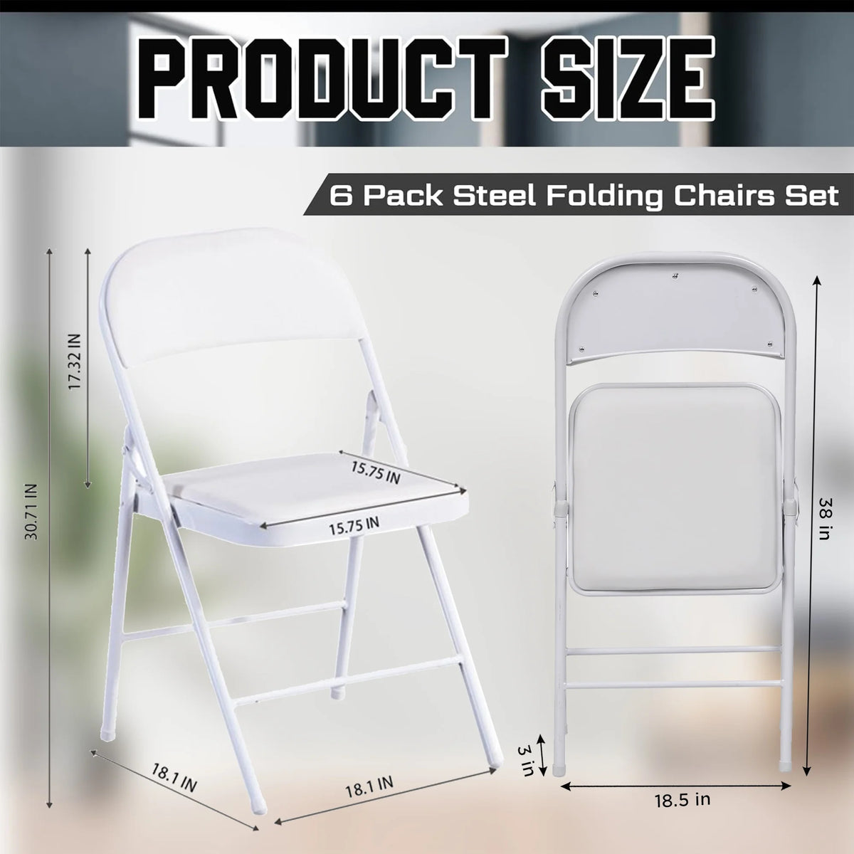 White Folding Metal Stool 6 Pack X705162