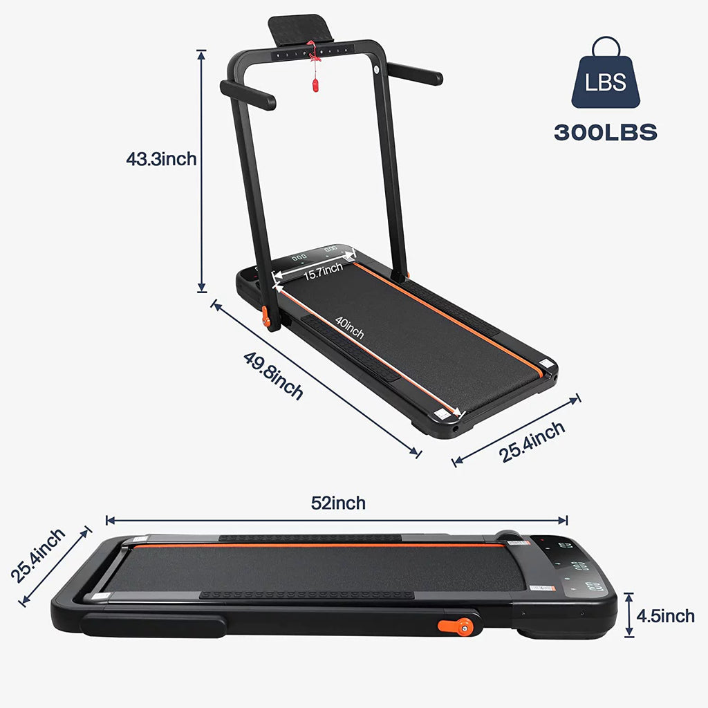 2 in 1 Foldable Electric Walking Pad Treadmill W153