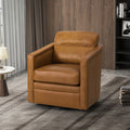 Genuine Leather Swivel Chair with Arms P301629