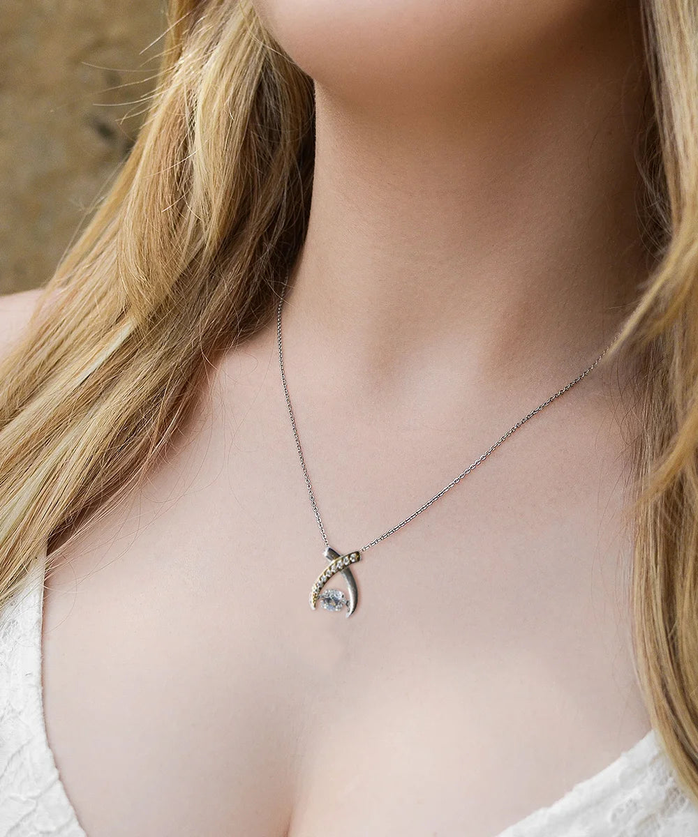 Daughter's 34th Birthday Wishbone Dancing Necklace Gift T127184