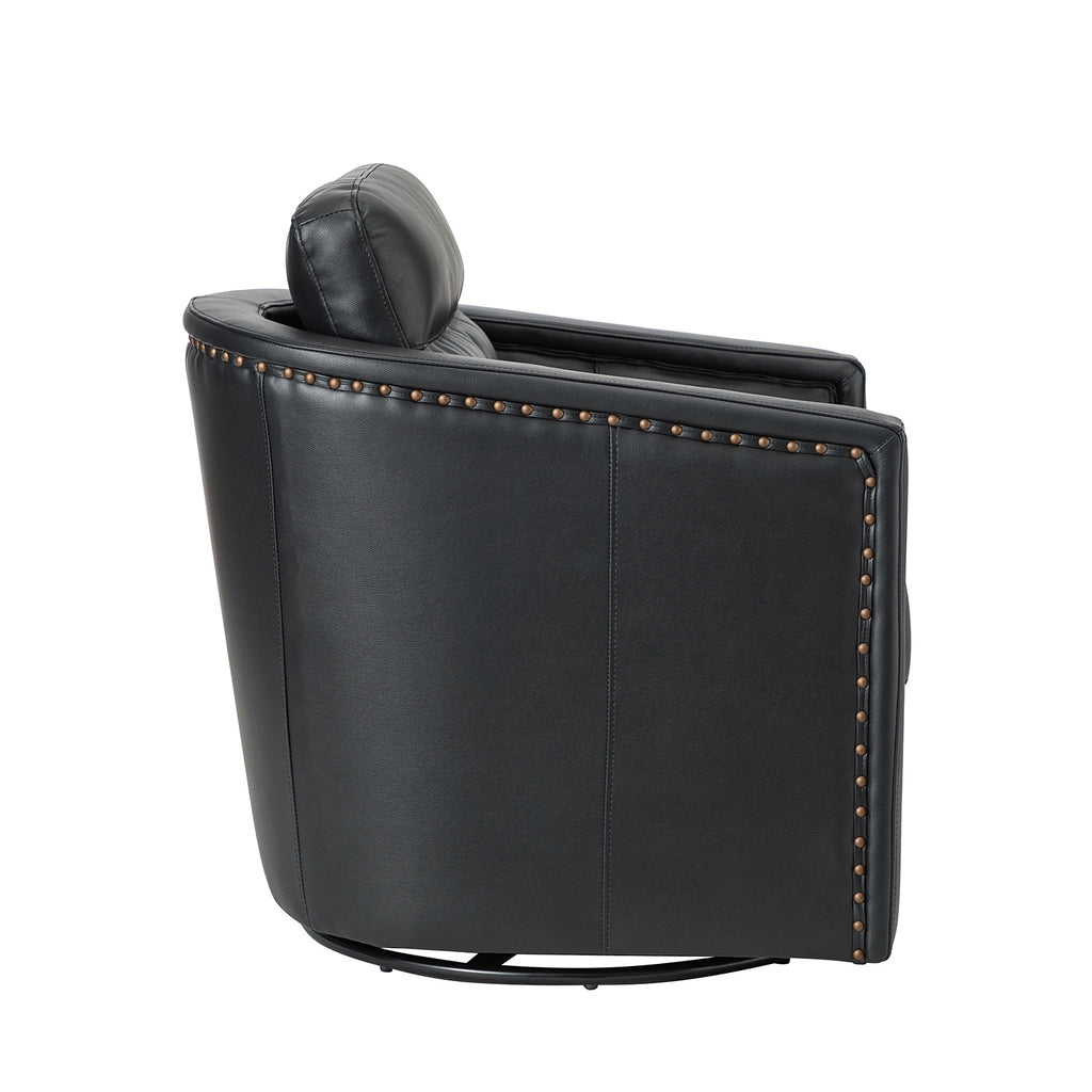 Genuine Leather Swivel Chair with Arms P301629