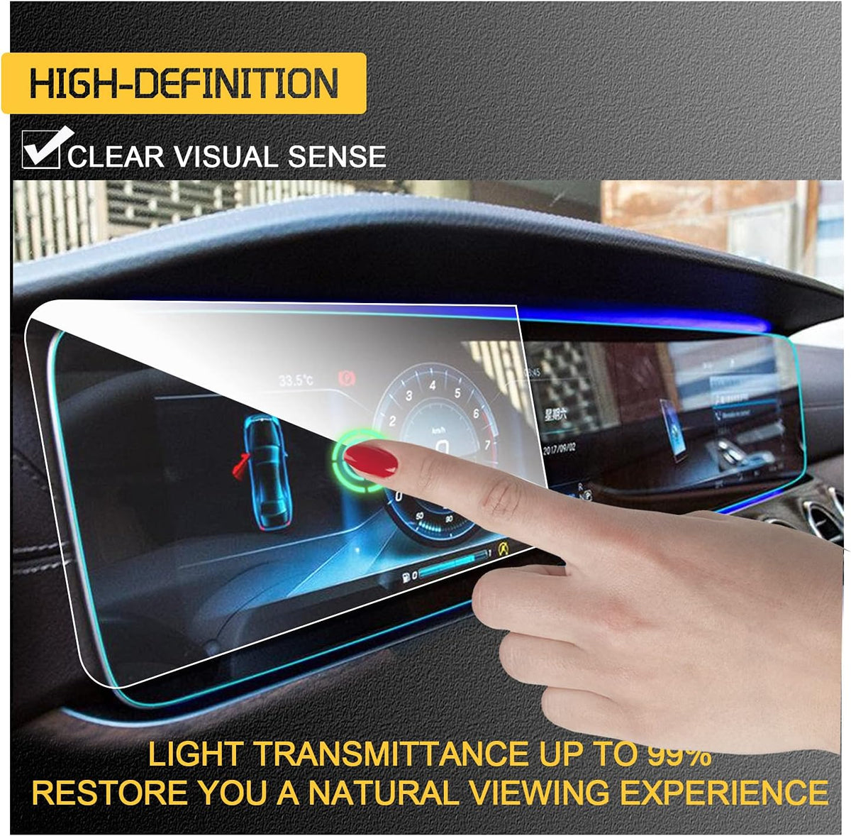12.3IN Tempered Glass Car Navigation Screen Protector Pack of 2 S7692