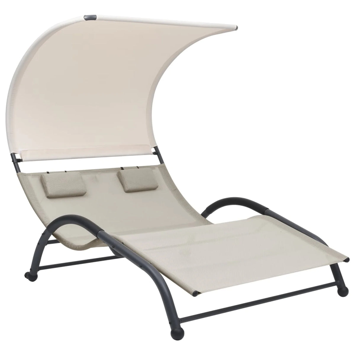 Double Sun Lounger with Canopy Textilene W7847