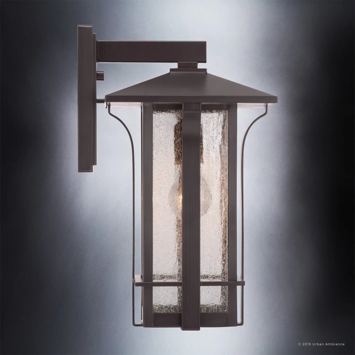 16''H x 9''W Olde Bronze Glass Outdoor Wall Sconce W2197