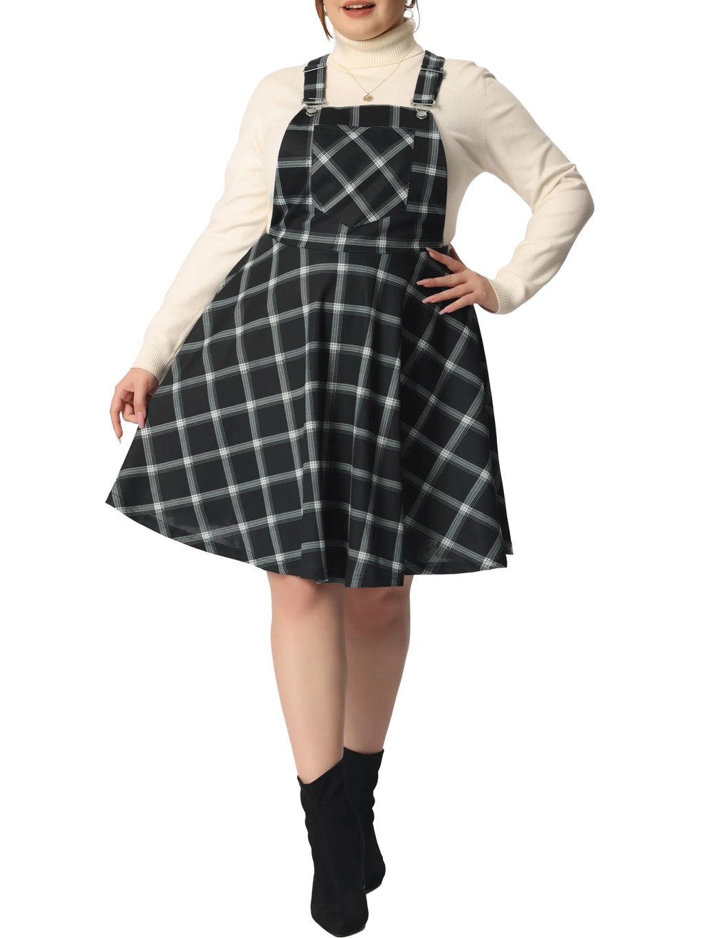 Plaid Overalls D564