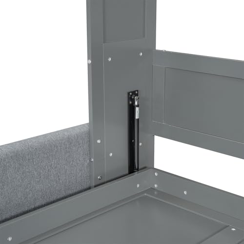 Full Size Grey Murphy Bed with Loveseat Sofa D413