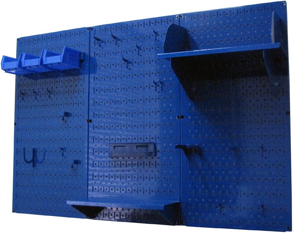 4 ft. Metal Pegboard Standard Tool Storage Kit with Blue Toolboard and Blue Accessories D1281