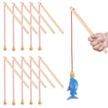 12 Pcs Wooden Fishing Poles Q439329