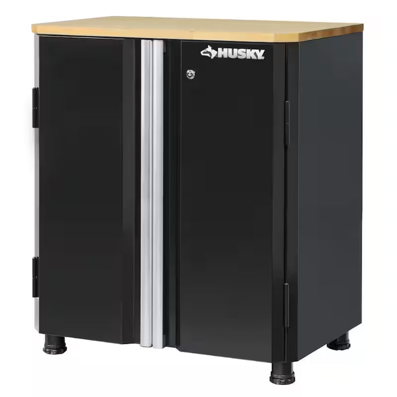 24-Gauge Steel 2-Door Garage Base Cabinet in Black D62966