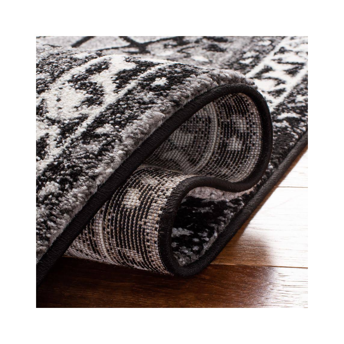 Grey / Black Vintage Rug N7836