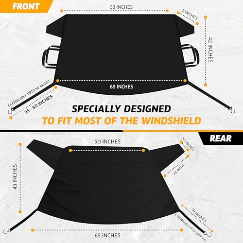 Waterproof Windshield Snow Cover with Side Mirror Covers 2-Pack F873705