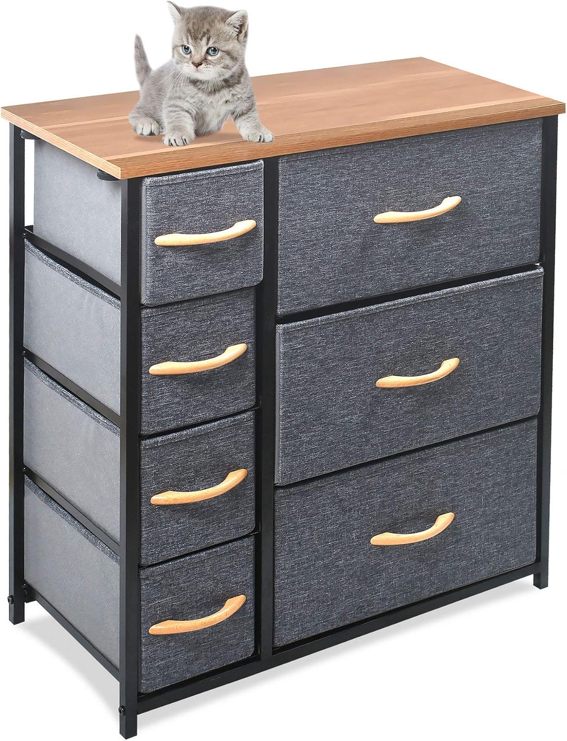 Fabric Dresser Organizer Unit with Fabric Bins L4165