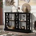 Black 3 Tier Wood Console Table L734