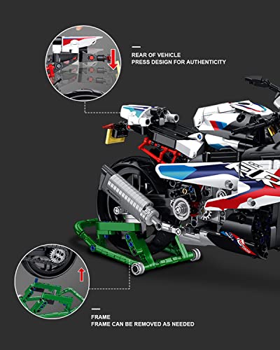Motorcycle Model Building Blocks Set, 912 Pieces L901807