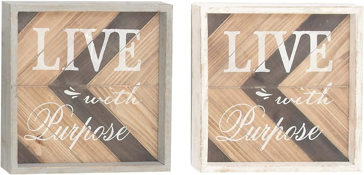 Geometrical Wooden Wall Decor Set of 3, 15 in x 15 in K40050