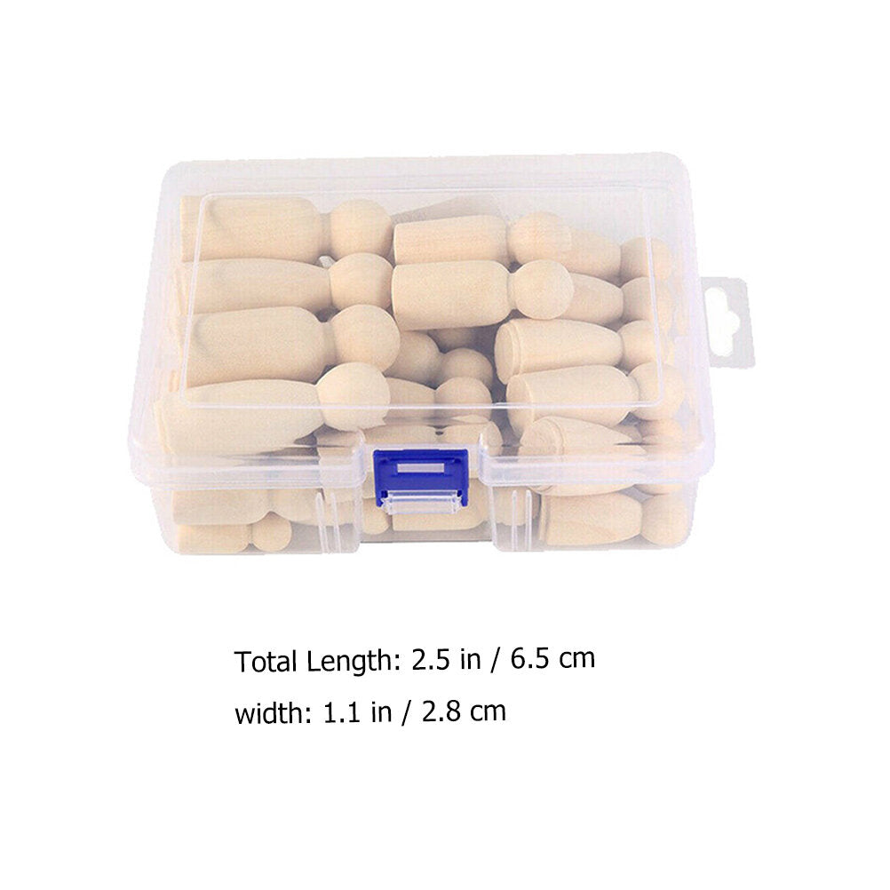50pcs Unfinished Wood Peg Dolls (Khaki) O10112