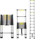 Telescoping Ladder, 12.5FT Aluminum Extension Ladder with Non-Slip Feet, 330lbs Capacity Z676617