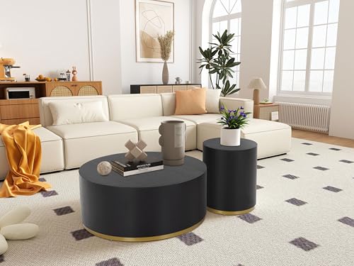 15.75'' Round Coffee Table with Faux Marble Pattern Z734715