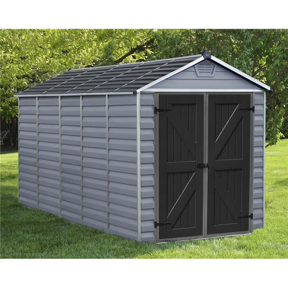 6' x 12' Polycarbonate Aluminum Storage Shed W6028