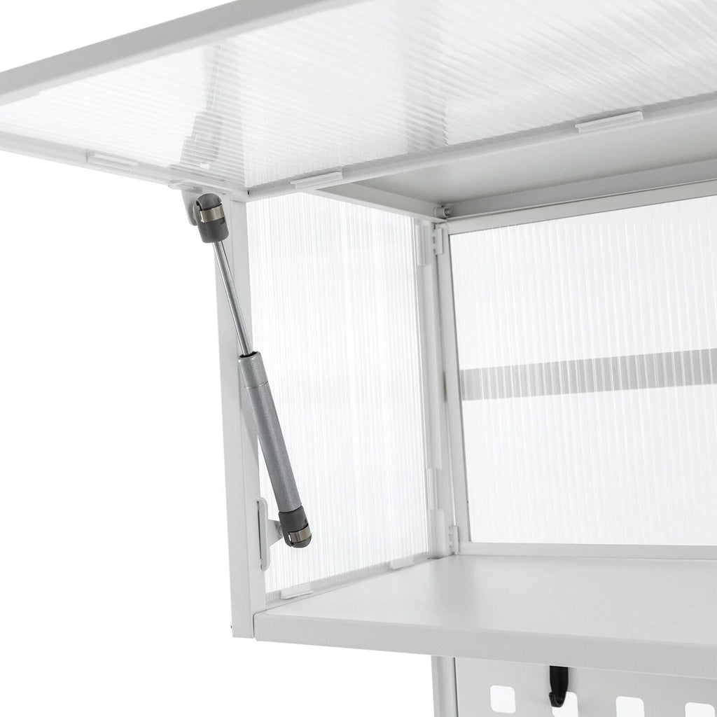Wall-Mounted Cabinet with Storage Shelf White Translucent F6989