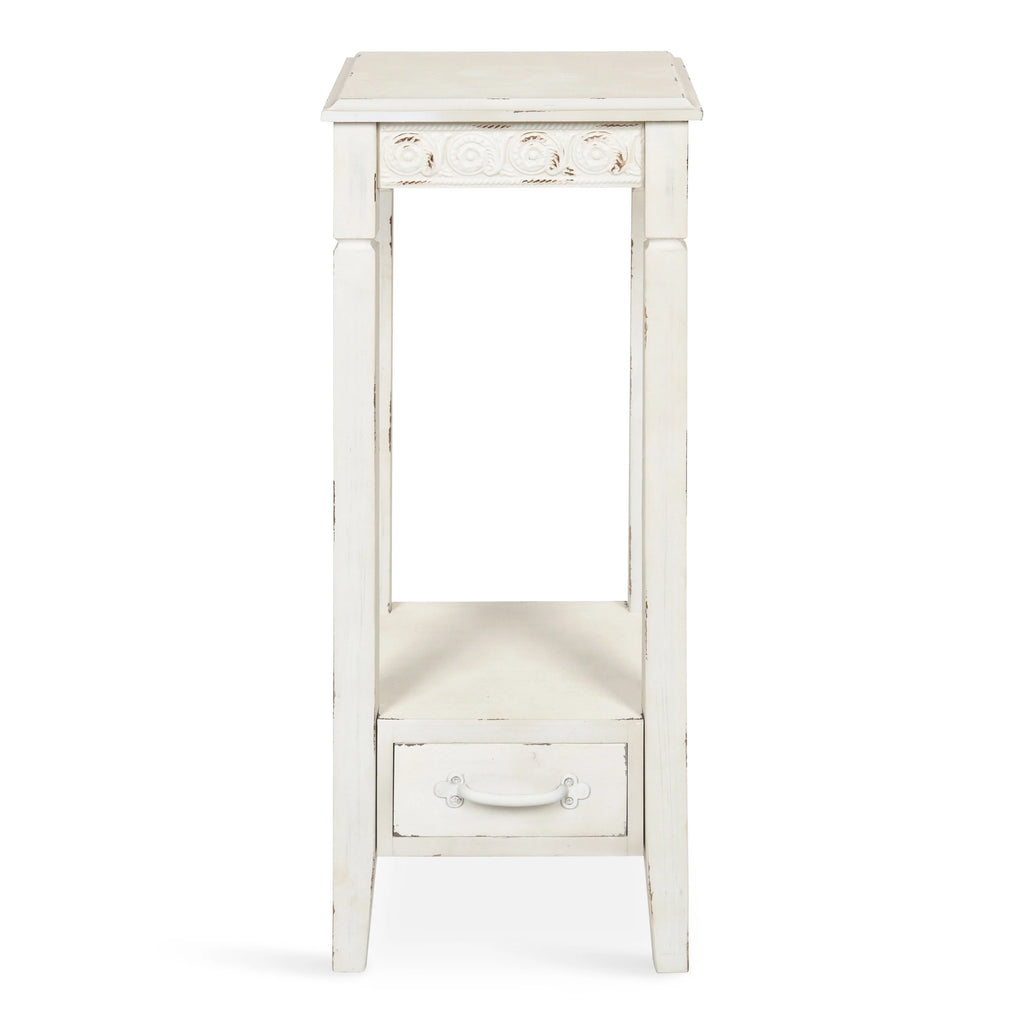 Soft White Wood Accent Table or Plant Stand O460