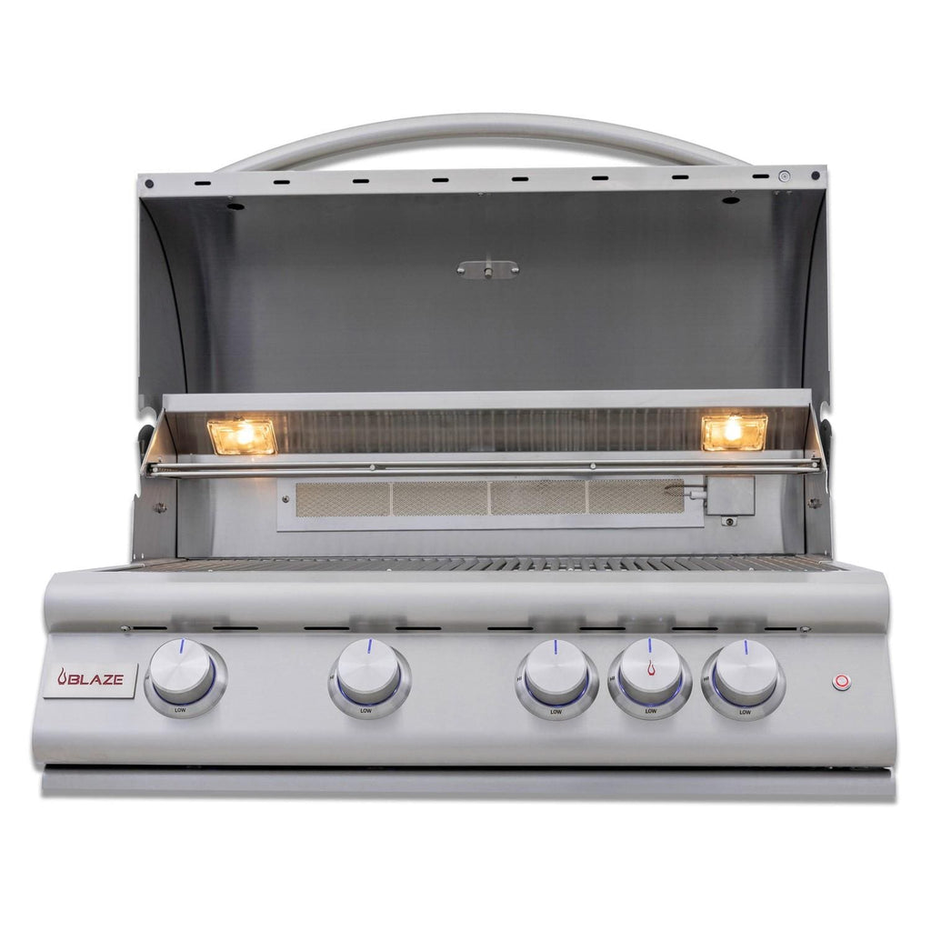 32-Inch 4-Burner Built-In Propane Gas Grill with Rear Infrared Burner & Lift-Assist Hood H237