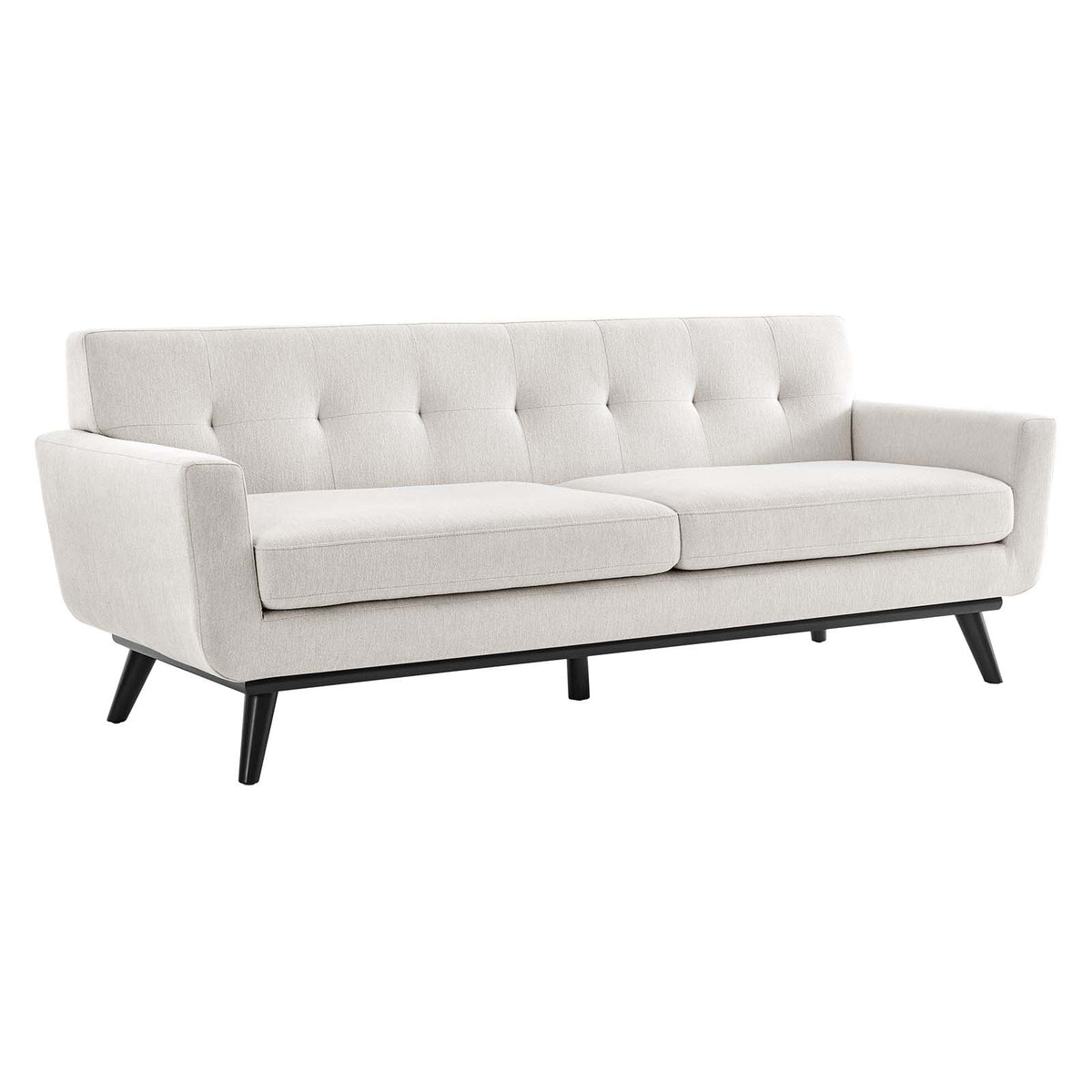 Ivory Herringbone Fabric Sofa C99505