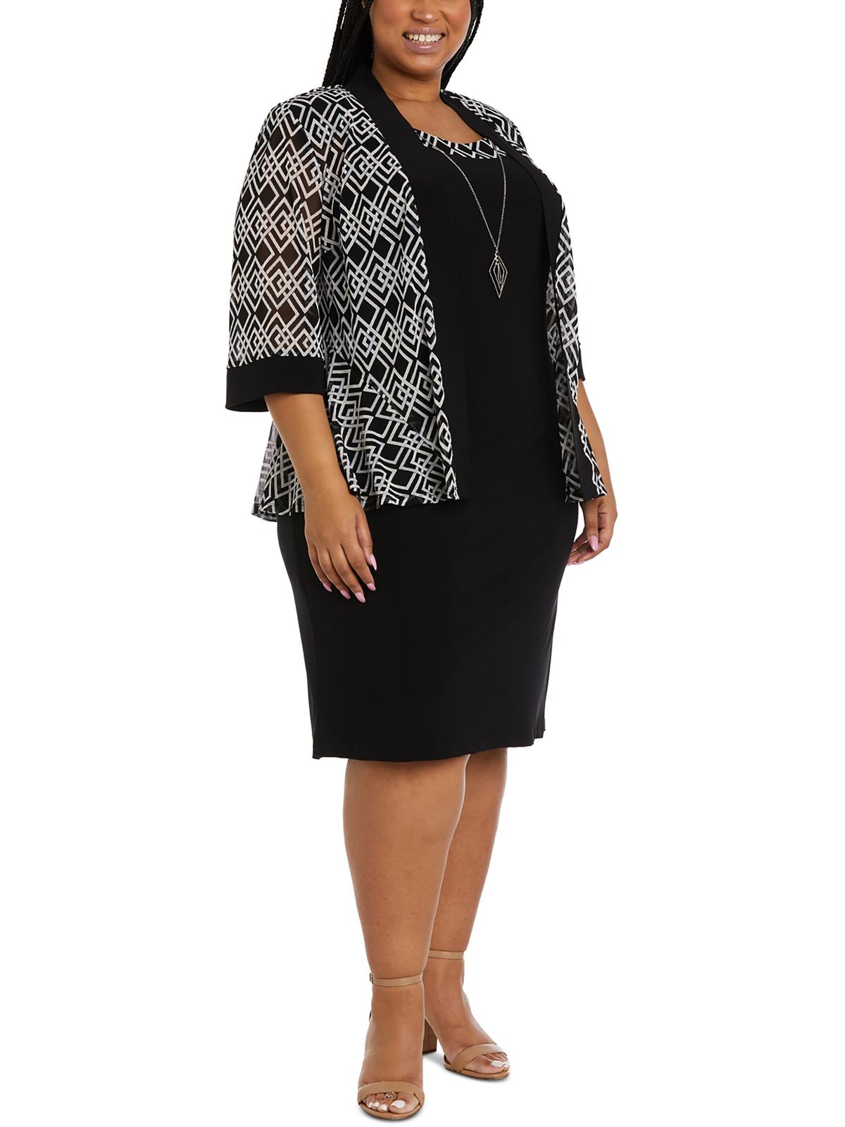 Plus Size Work Midi Shift Dress M88105