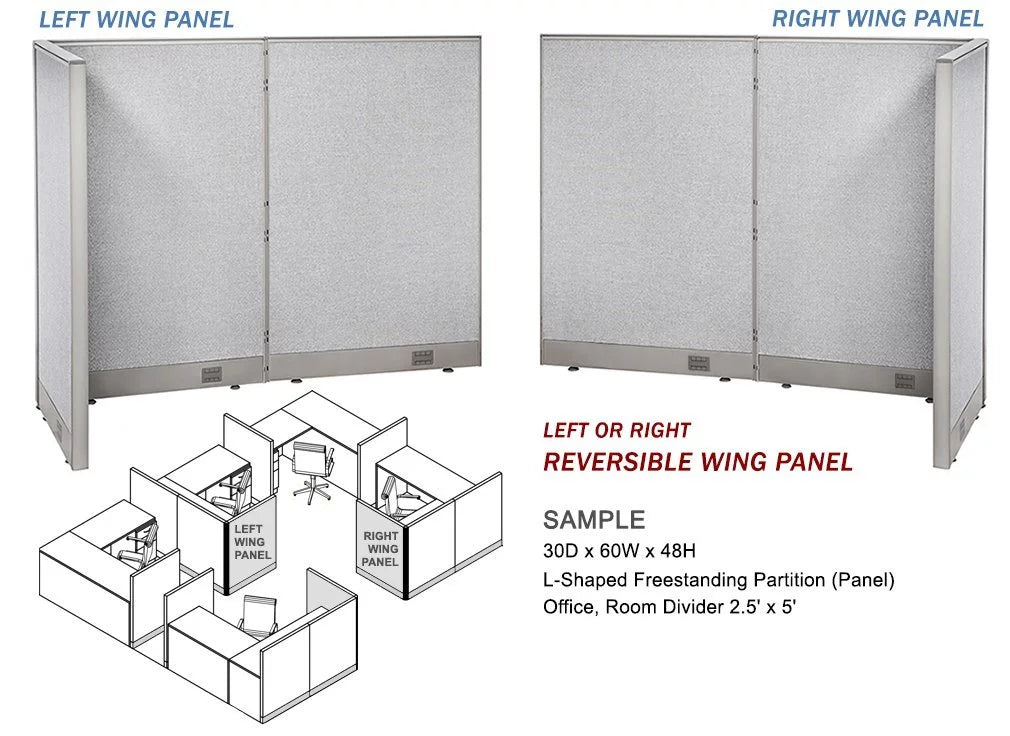 L-Shaped Freestanding Office Partition H38383
