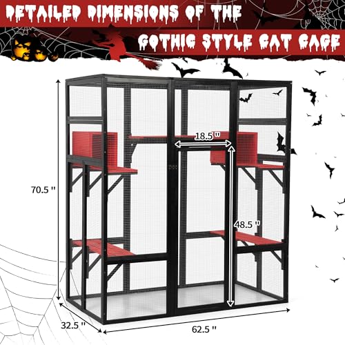 71Inches Large Wood Catio with Perches and Condos F56321