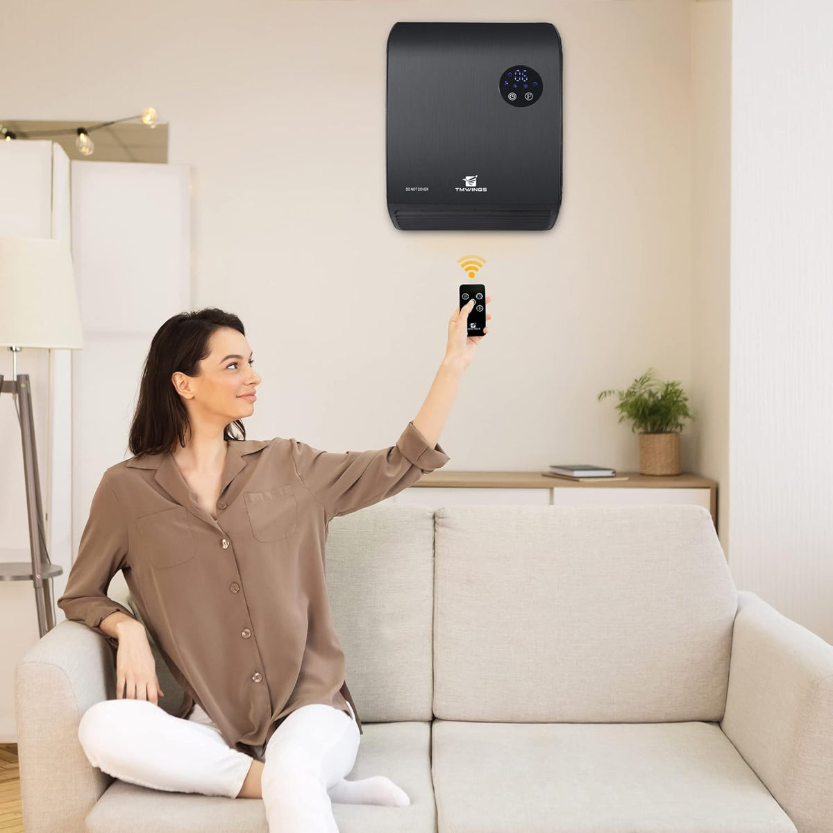 1500W Wall Mount Electric Heater with Remote Control, 3 Mode, Overheating Protection M696